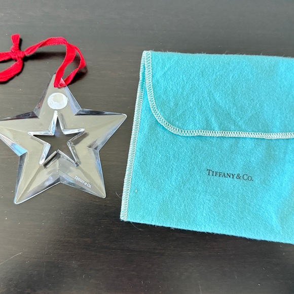 Tiffany & Co. Large Crystal Star Christmas Ornament With Blue Felt Bag - Picture 3 of 5